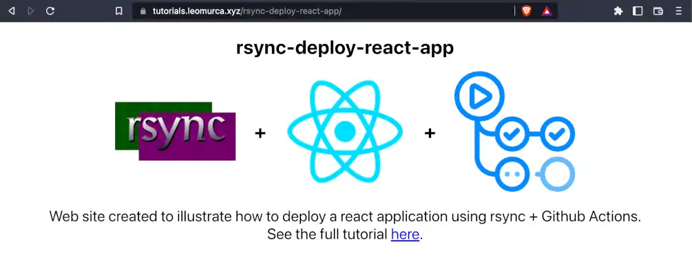 Screenshot da aplicação escrita em React